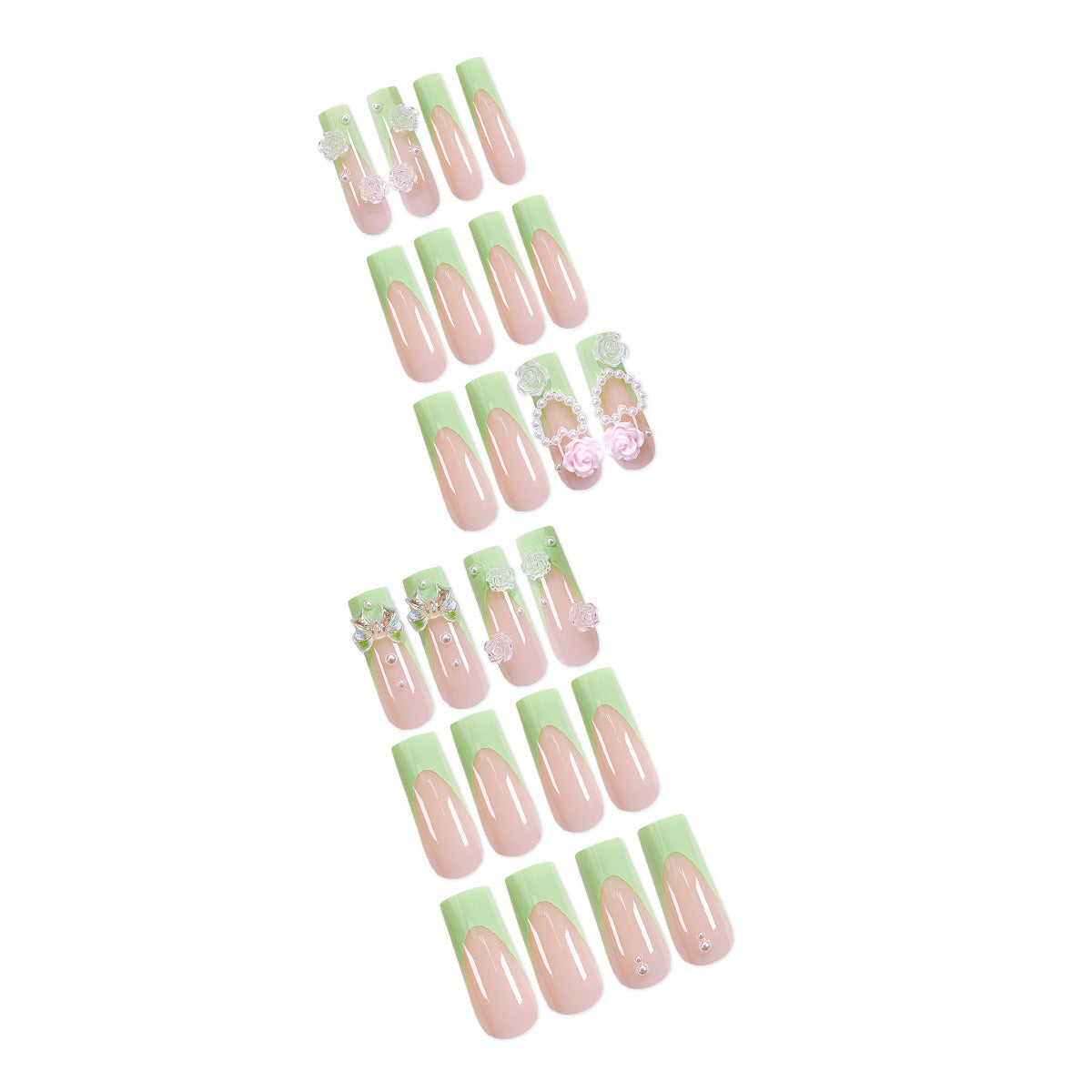 Green French Pink Camellia Extra Long Water Pipe Armor